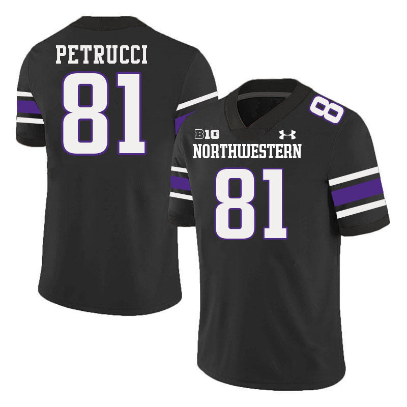 Northwestern Wildcats #81 Chris Petrucci College Football Jerseys Stitched-Black